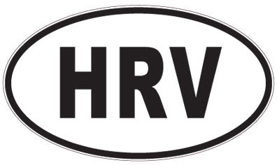 HRV - 3 Letter Initials Oval Sticker
