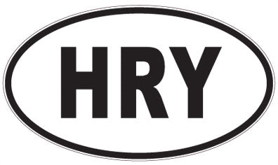 HRY - 3 Letter Initials Oval Sticker