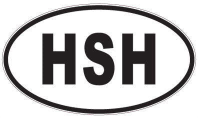 HSH - 3 Letter Initials Oval Magnet