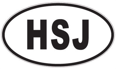 HSJ - 3 Letter Initials Oval Sticker