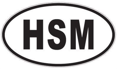 HSM - 3 Letter Initials Oval Magnet