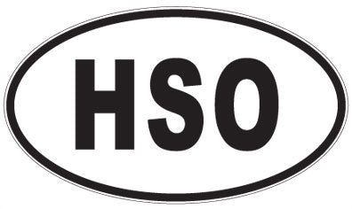 HSO - 3 Letter Initials Oval Sticker