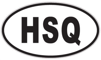 HSQ - 3 Letter Initials Oval Magnet