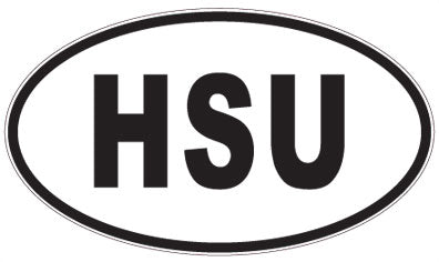 HSU - 3 Letter Initials Oval Sticker