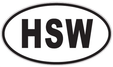 HSW - 3 Letter Initials Oval Sticker