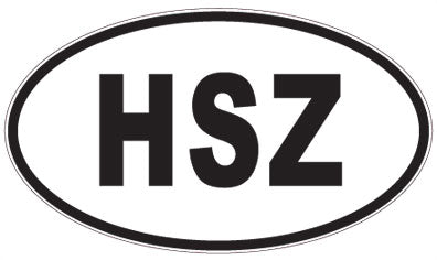 HSZ - 3 Letter Initials Oval Sticker