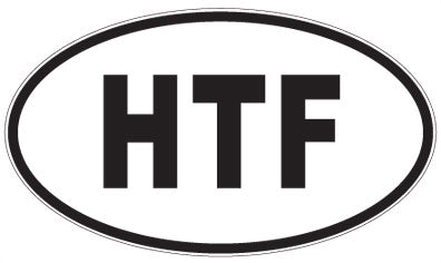 HTF - 3 Letter Initials Oval Sticker