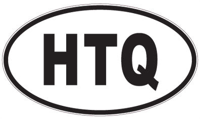 HTQ - 3 Letter Initials Oval Magnet