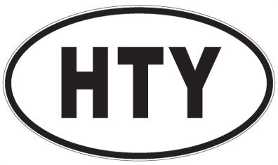 HTY - 3 Letter Initials Oval Magnet
