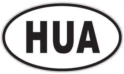 HUA - 3 Letter Initials Oval Sticker