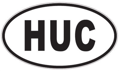 HUC - 3 Letter Initials Oval Sticker