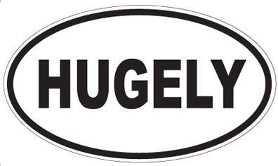 HUGELY - Oval Sticker