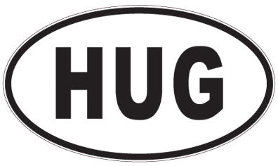 HUG - 3 Letter Initials Oval Magnet