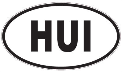 HUI - 3 Letter Initials Oval Magnet