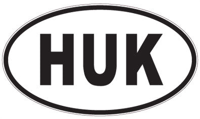 HUK - 3 Letter Initials Oval Magnet