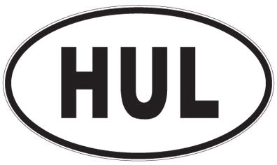 HUL - 3 Letter Initials Oval Sticker