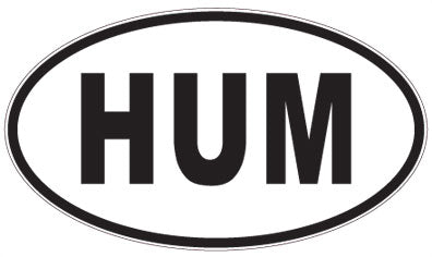 HUM - 3 Letter Initials Oval Sticker