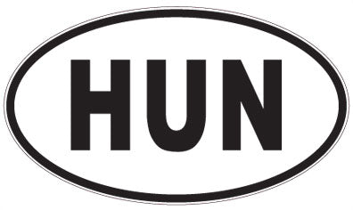 HUN - 3 Letter Initials Oval Sticker