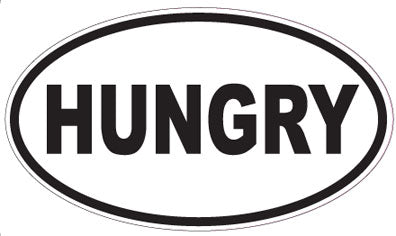 HUNGRY - Oval Sticker