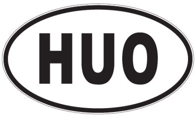 HUO - 3 Letter Initials Oval Magnet