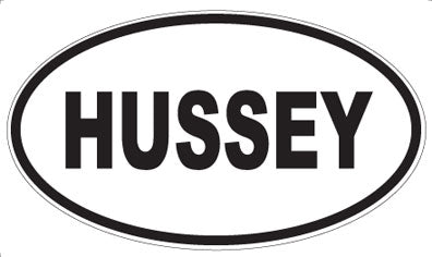 HUSSEY - Oval Magnet