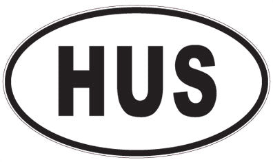 HUS - 3 Letter Initials Oval Magnet