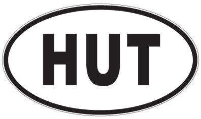 HUT - 3 Letter Initials Oval Magnet