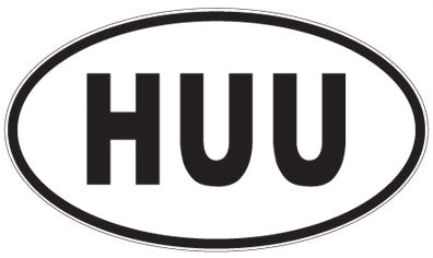HUU - 3 Letter Initials Oval Sticker