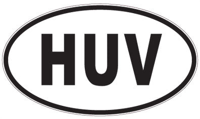 HUV - 3 Letter Initials Oval Sticker