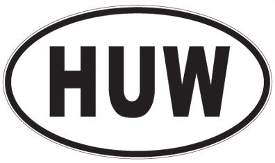 HUW - 3 Letter Initials Oval Sticker