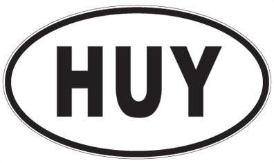 HUY - 3 Letter Initials Oval Sticker