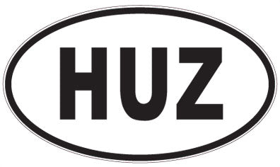 HUZ - 3 Letter Initials Oval Sticker