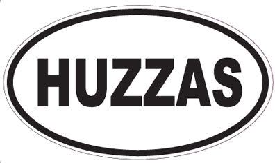 HUZZAS - Oval Sticker
