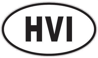 HVI - 3 Letter Initials Oval Sticker