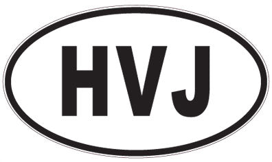 HVJ - 3 Letter Initials Oval Magnet