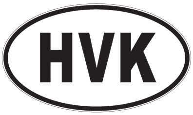 HVK - 3 Letter Initials Oval Sticker