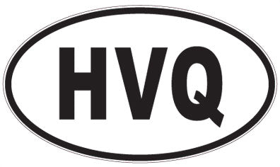 HVQ - 3 Letter Initials Oval Sticker