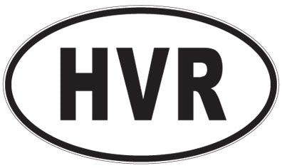 HVR - 3 Letter Initials Oval Sticker