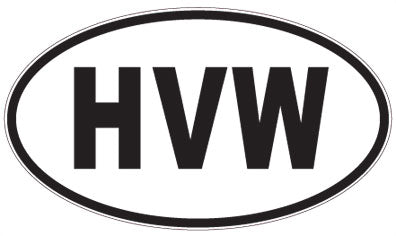 HVW - 3 Letter Initials Oval Magnet