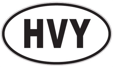 HVY - 3 Letter Initials Oval Sticker