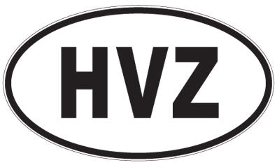HVZ - 3 Letter Initials Oval Sticker
