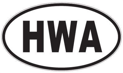 HWA - 3 Letter Initials Oval Magnet