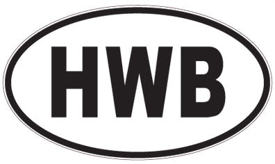 HWB - 3 Letter Initials Oval Sticker