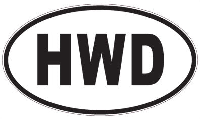 HWD - 3 Letter Initials Oval Sticker