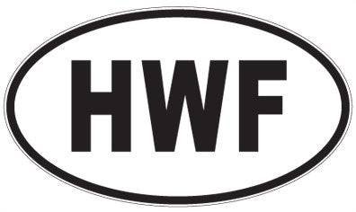 HWF - 3 Letter Initials Oval Sticker