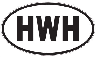 HWH - 3 Letter Initials Oval Magnet