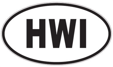 HWI - 3 Letter Initials Oval Magnet