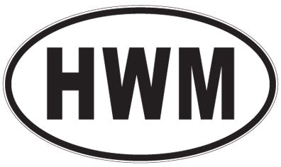 HWM - 3 Letter Initials Oval Sticker
