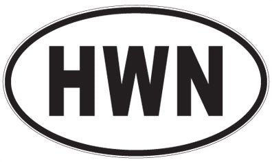 HWN - 3 Letter Initials Oval Magnet