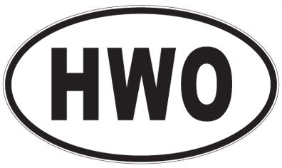 HWO - 3 Letter Initials Oval Sticker